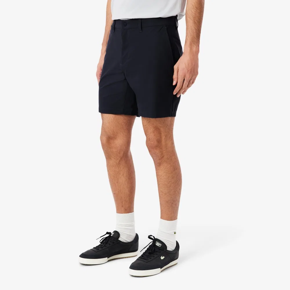 Мужские тёмно-синие твиловые шорты-чиносы бермуды от Lacoste — фото 2