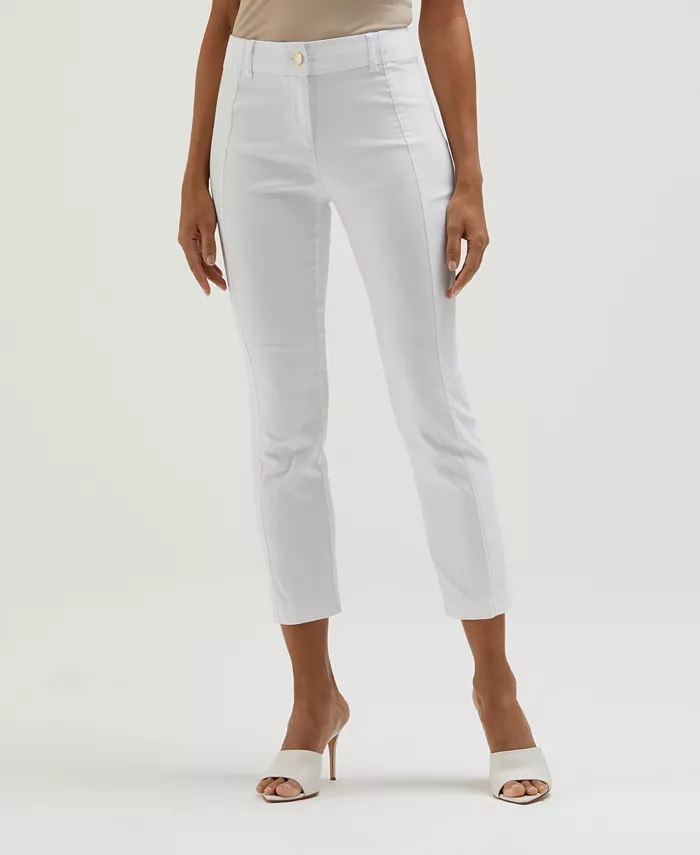 

Укороченные брюки Petite Satin Luxe прямого кроя Rafaella, белый