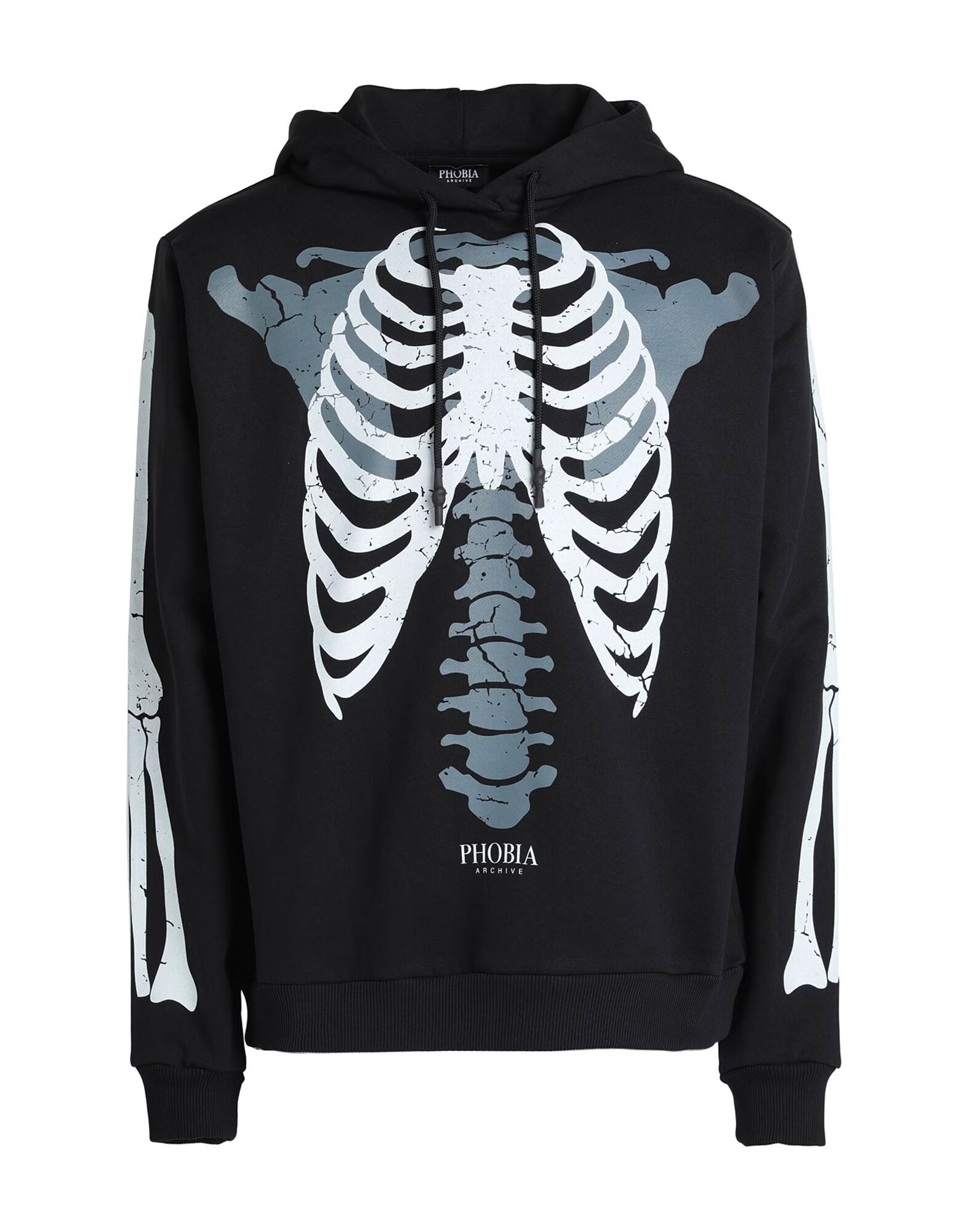

Толстовка Hoodie With White Skeleton Phobia Archive, черный