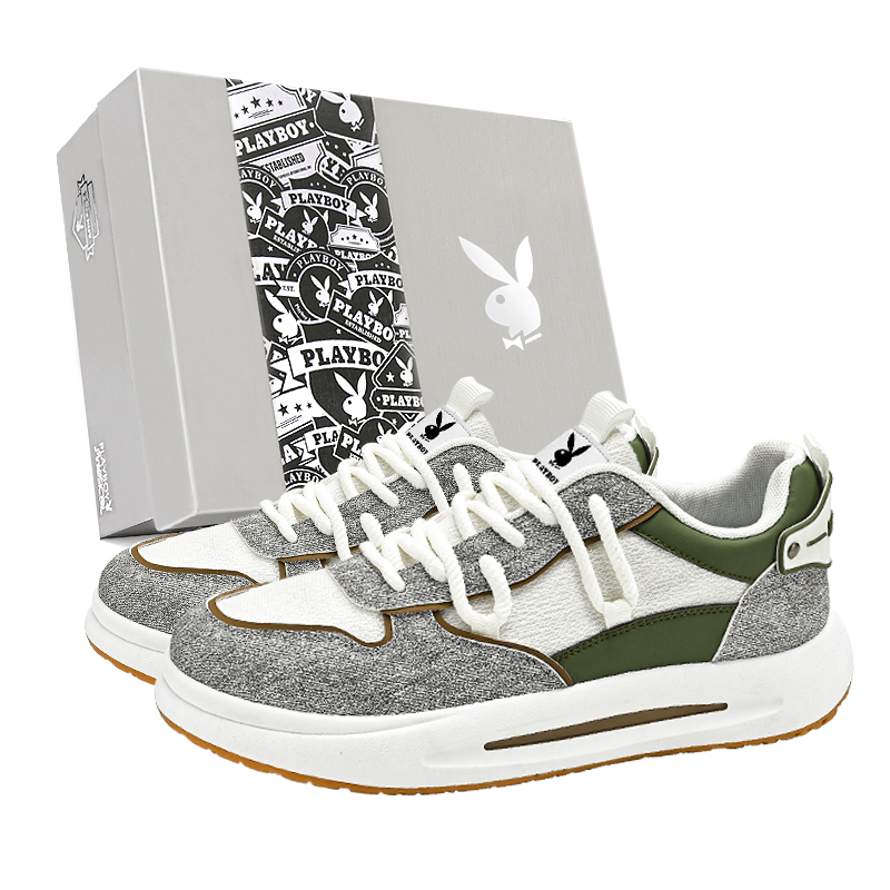 

Playboy Низкие повседневные мужские туфли бело-серые, цвет White Gray