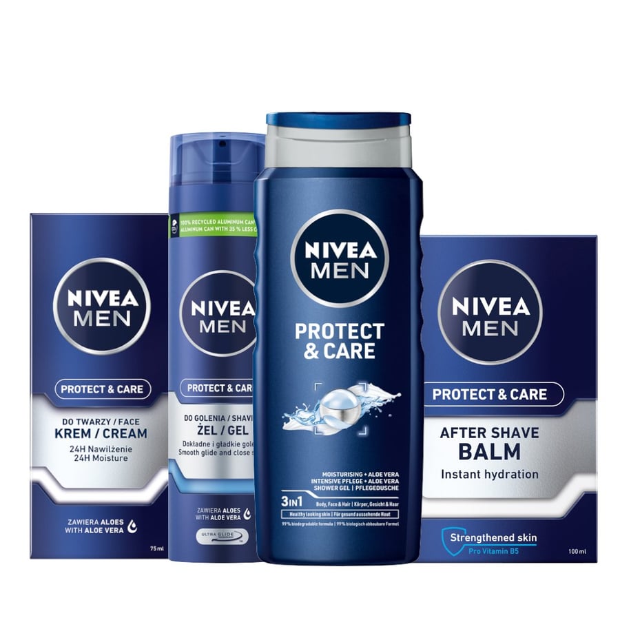 

Nivea Men, Protect Care, набор мужской косметики, 4 шт.