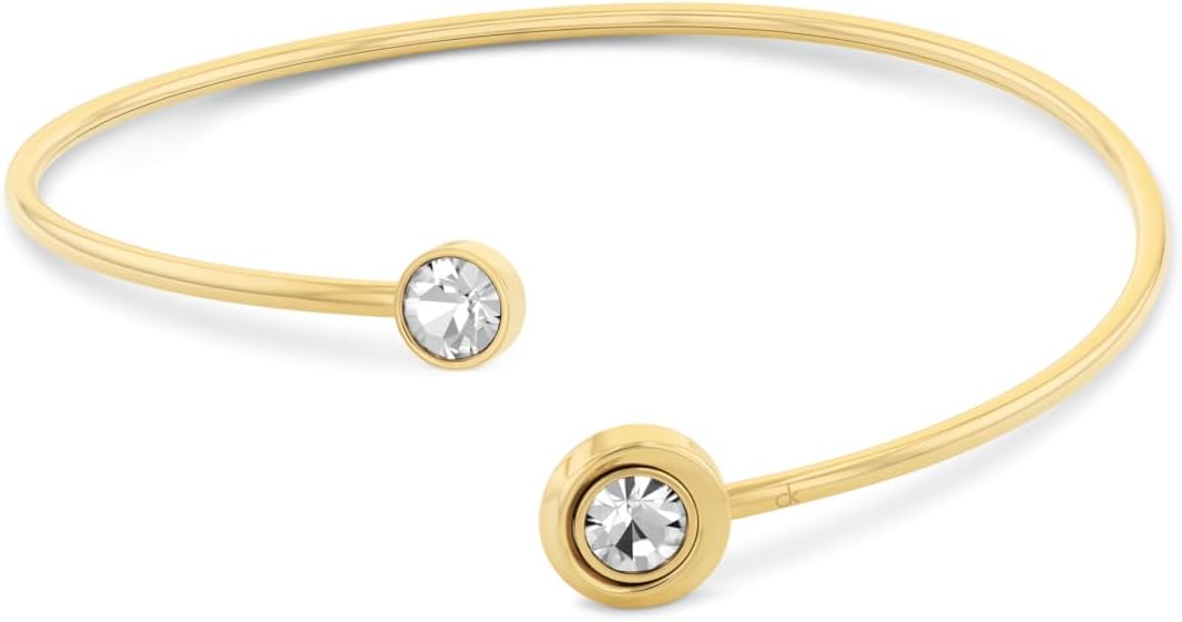 

Женский браслет Calvin Klein с витым безелем, нержавеющая сталь, элегантный изогнутый дизайн - современная мода на каждый день - подарок для нее, Gold Plated