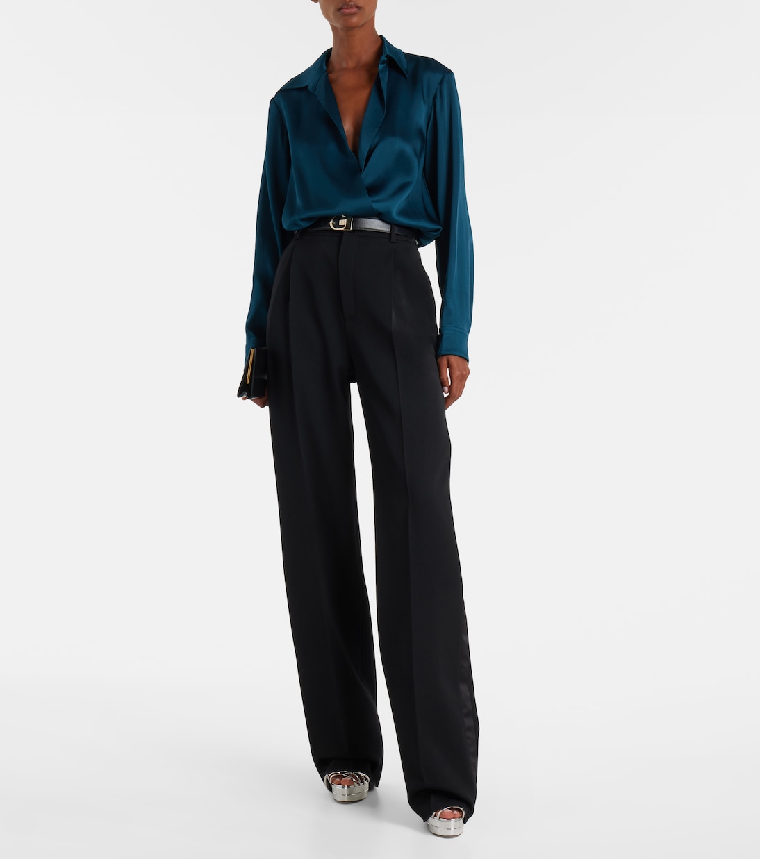 Кожаные сандалии на платформе Wild Dream 130 Aquazzura, серебряный — фото 3
