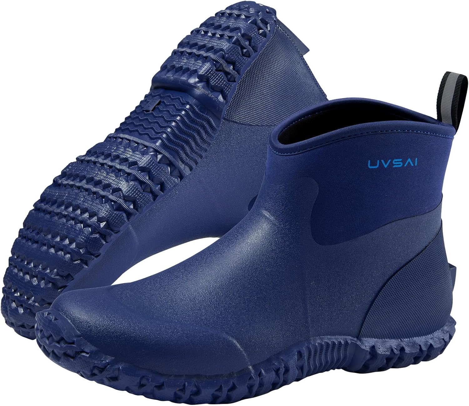 

Мужские водонепроницаемые садовые ботинки 13 см до щиколотки, дождевые ботинки, обувь без шнурков для садоводства, фермерства, ухода за газоном и работы во дворе Uvsai, темно-синий