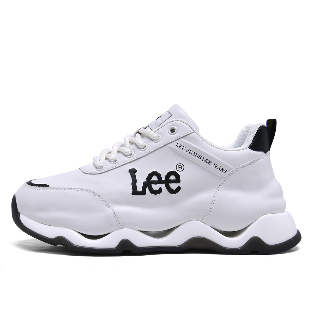 Легкие противоскользящие низкие повседневные кроссовки Men's Lee, черный (standard leather shoe size) — фото 3