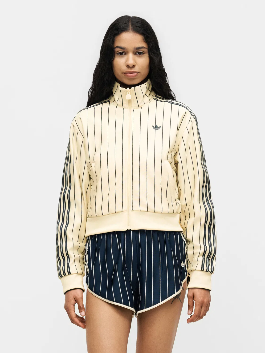 Худи на молнии Adidas Originals Firebird кремового цвета — фото 3