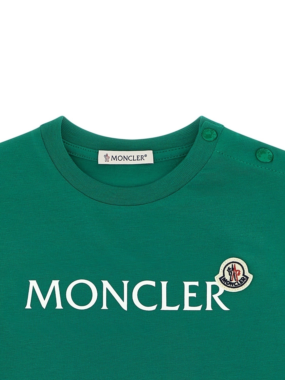 Футболка с логотипом Moncler Enfant, зеленый — фото 3