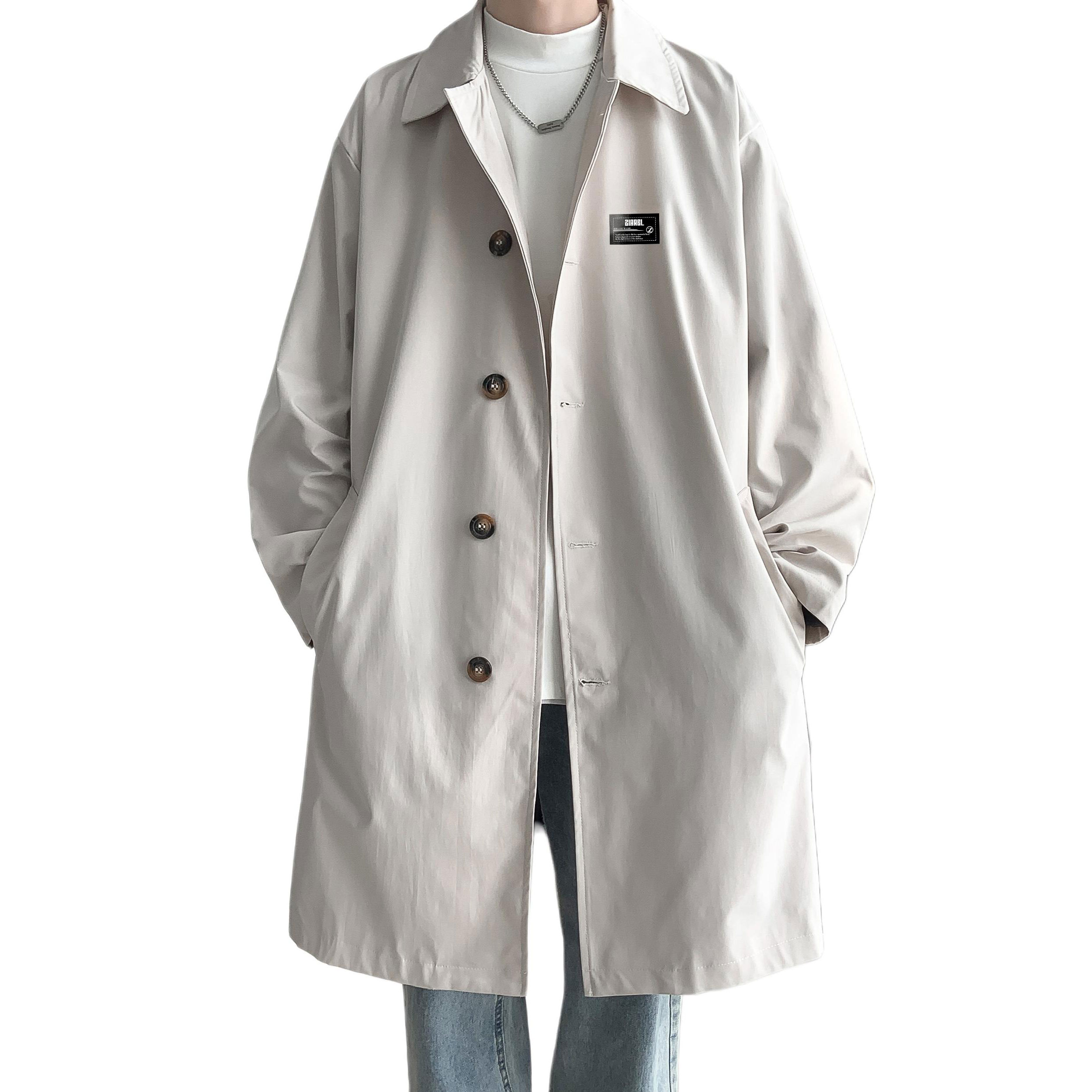 

Тренч Unisex Lapel Moderate Others ZIAREL, экрю[removable logo]