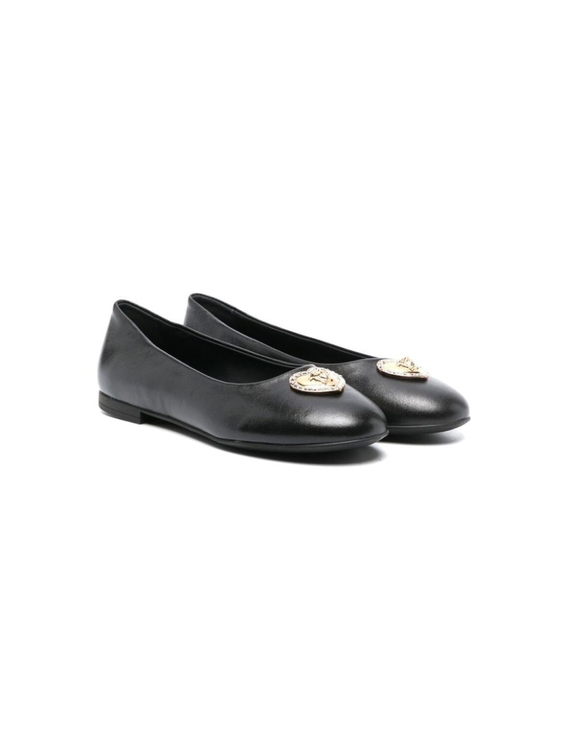 

Versace Kids балетки Heart Medusa с кристаллами, черный