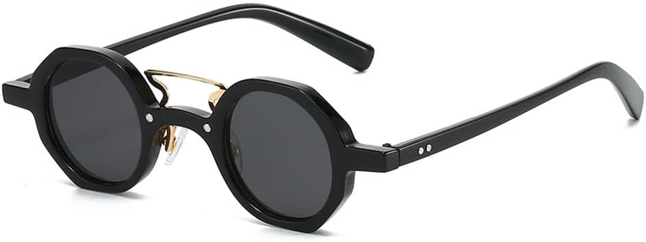 

Круглые женские солнцезащитные очки UV400 с двойной перемычкой, панк-стиль, заклепки, градиентный дизайн, для занятий спортом на открытом воздухе и верховой езды UYPTK, Black Black