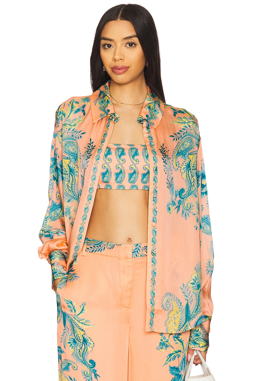 

Большая рубашка Hemant And Nandita, pink blue mix