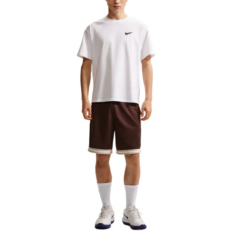 Футболка мужская белая crew neck moderate Nike, White — фото 4