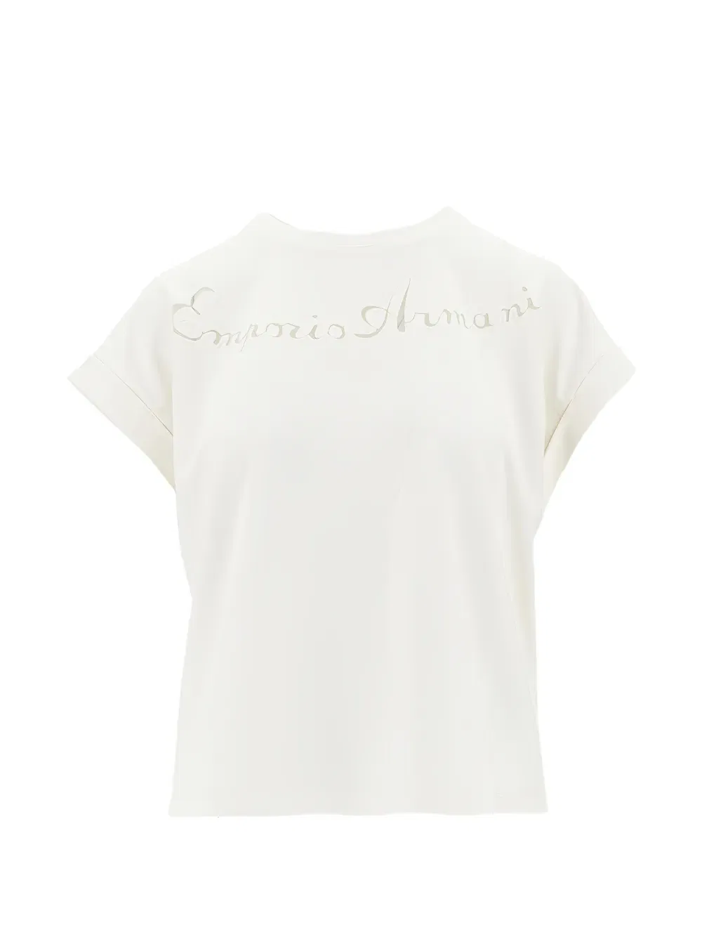 Футболка с логотипом и надписью Emporio Armani, белый