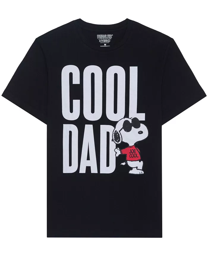 

Мужская футболка с коротким рукавом Peanuts Cool Dad Hybrid Apparel, черный