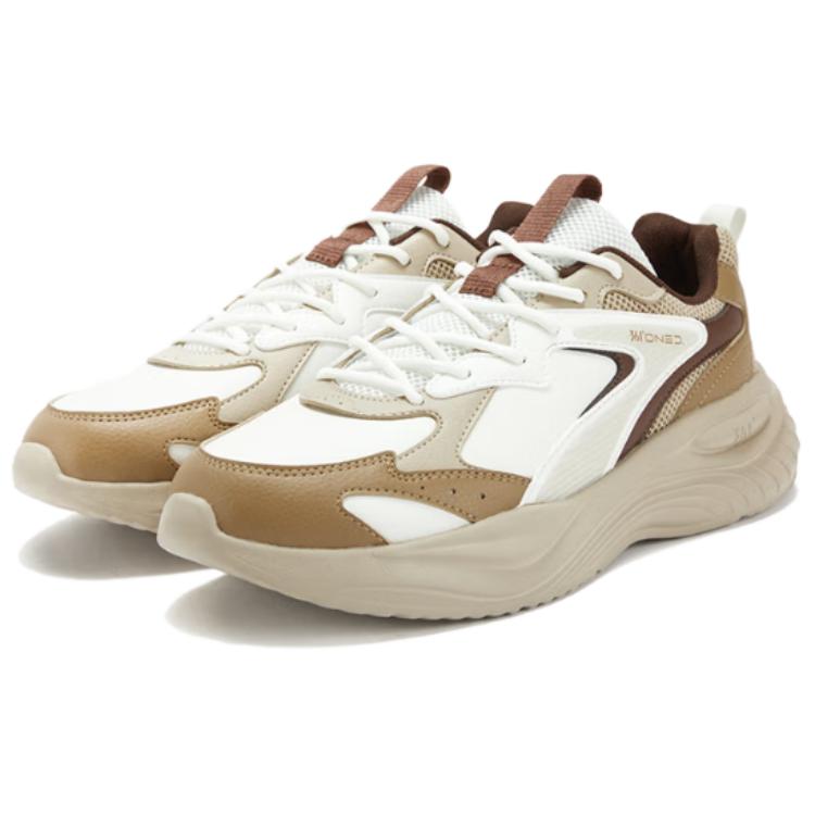 Кроссовки мужские Casual низкие Mesh, Synthetic Leather Slip Resistant, Abrasion Resistant, Waterproof 361°, feather белый/wild mushroom — фото 4