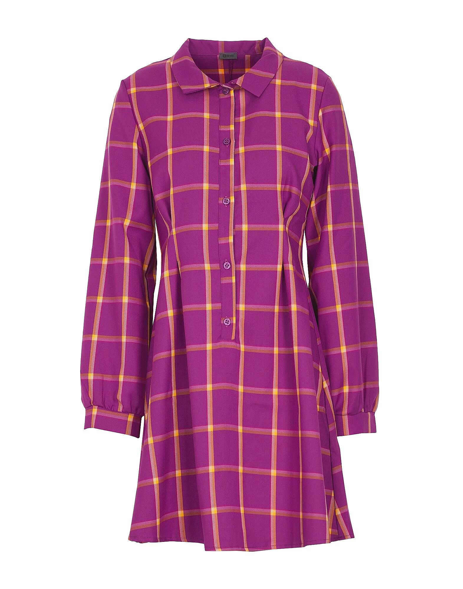 

Мини-платье Check Chemisier Dress 8 By Yoox, лиловый