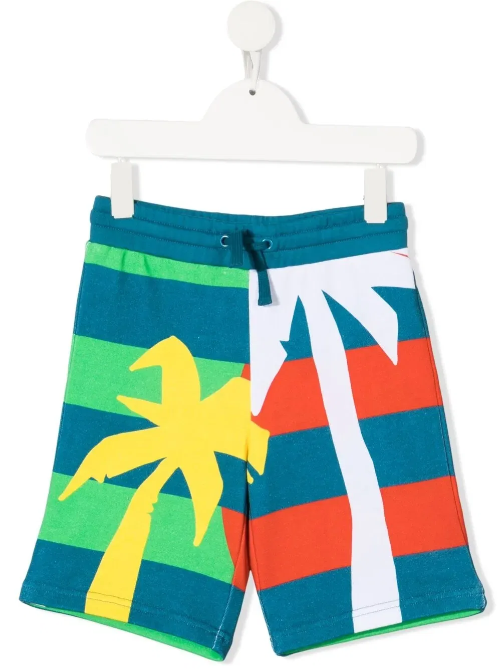 Шорты оверсайз с принтом солнца и пальм Stella Mccartney Kids, синий