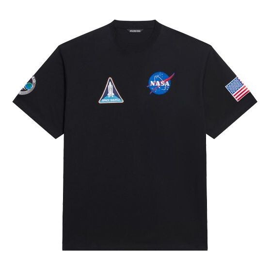 

Футболка x nasa crossover space retro short sleeve tee 'black' Balenciaga, черный