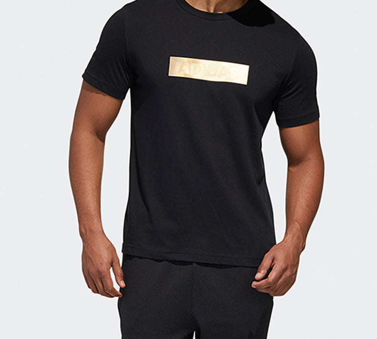 Футболка adidas Mh Gfx T Lng Square Printing Short Sleeve Black, черный — фото 3