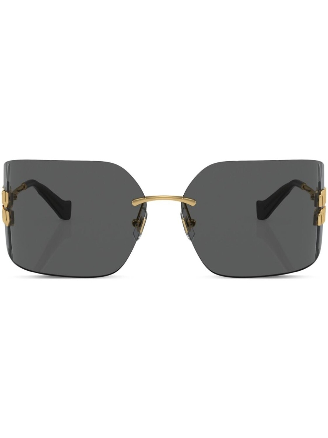 

Miu Miu Eyewear солнцезащитные очки с логотипом, золотистый