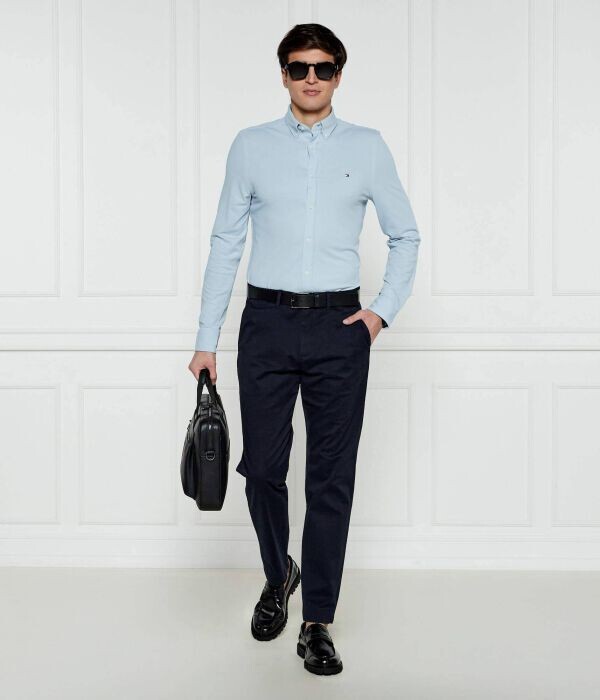 Брюки-чинос атласные Tommy Hilfiger Harlem Tapered Fit, синий — фото 2