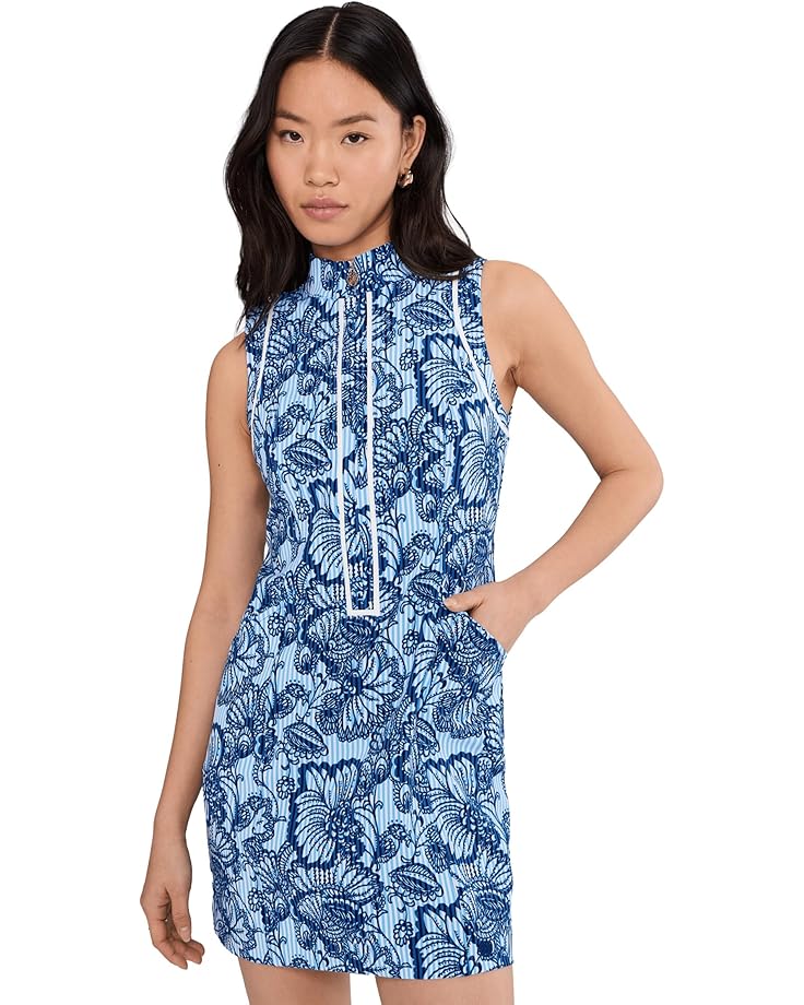 

Женское платье Lilly Pulitzer Kathy Dress Upf 50+, Starlight Navy Proud As A Peacock Stripe Golf