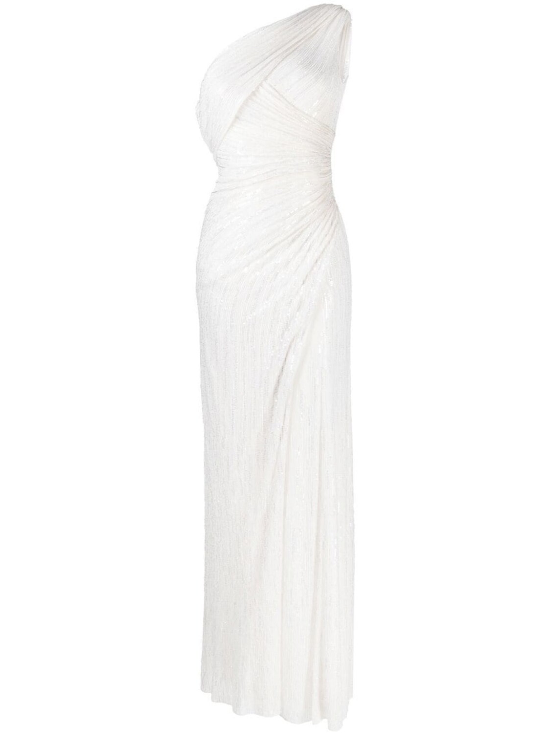 

Jenny Packham платье на одно плечо с пайетками, белый