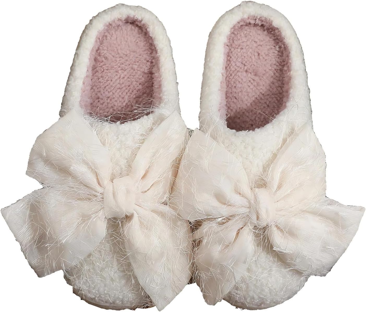 

Женские и мужские домашние тапочки с эффектом памяти, мягкие, без шнурков, противоскользящие, пушистые, для дома и улицы Edobao, белый