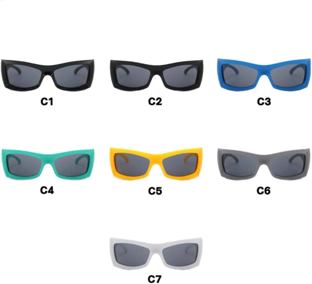 

Классические панк-очки в винтажном стиле, обтекаемые, для женщин и мужчин, роскошные, большие, модные, спортивные, защитные очки UV400 VVTWSSW, Green Gray