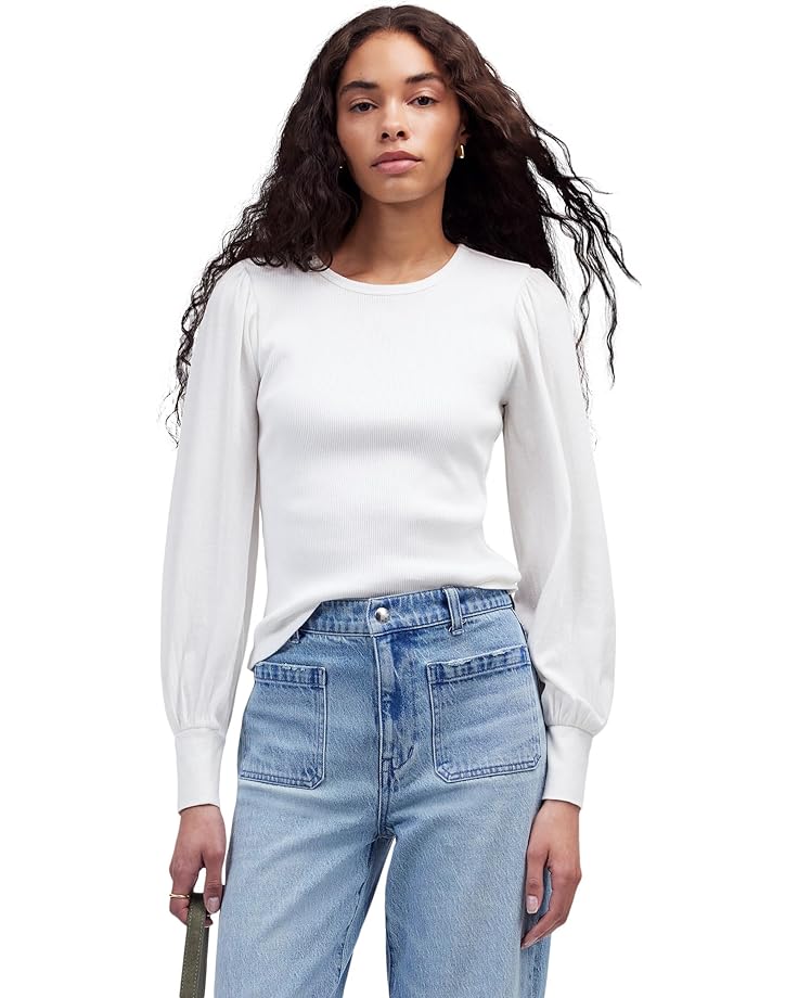 

Лонгслив Madewell Puff, белый