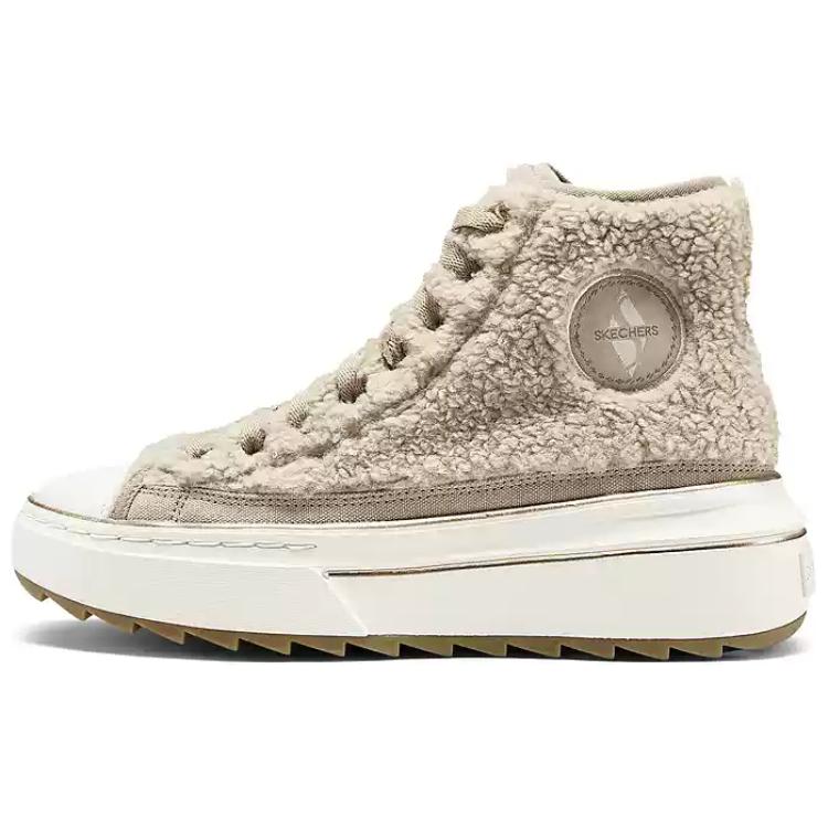 Классические кеды с высоким голенищем женские бежевые Skechers