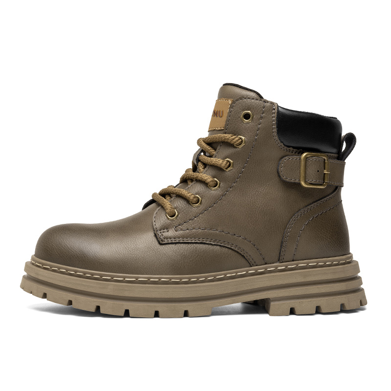 

Dunnu Мужские ботинки Martin черные с камуфляжной подкладкой, цвет Khaki, Fleece-Lined