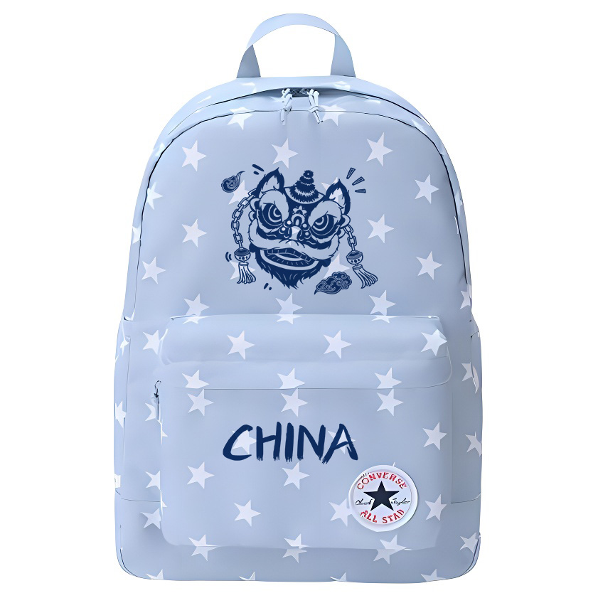 

Converse Полиэстеровый рюкзак среднего размера унисекс светло-дымчато-голубой, Lion Dance