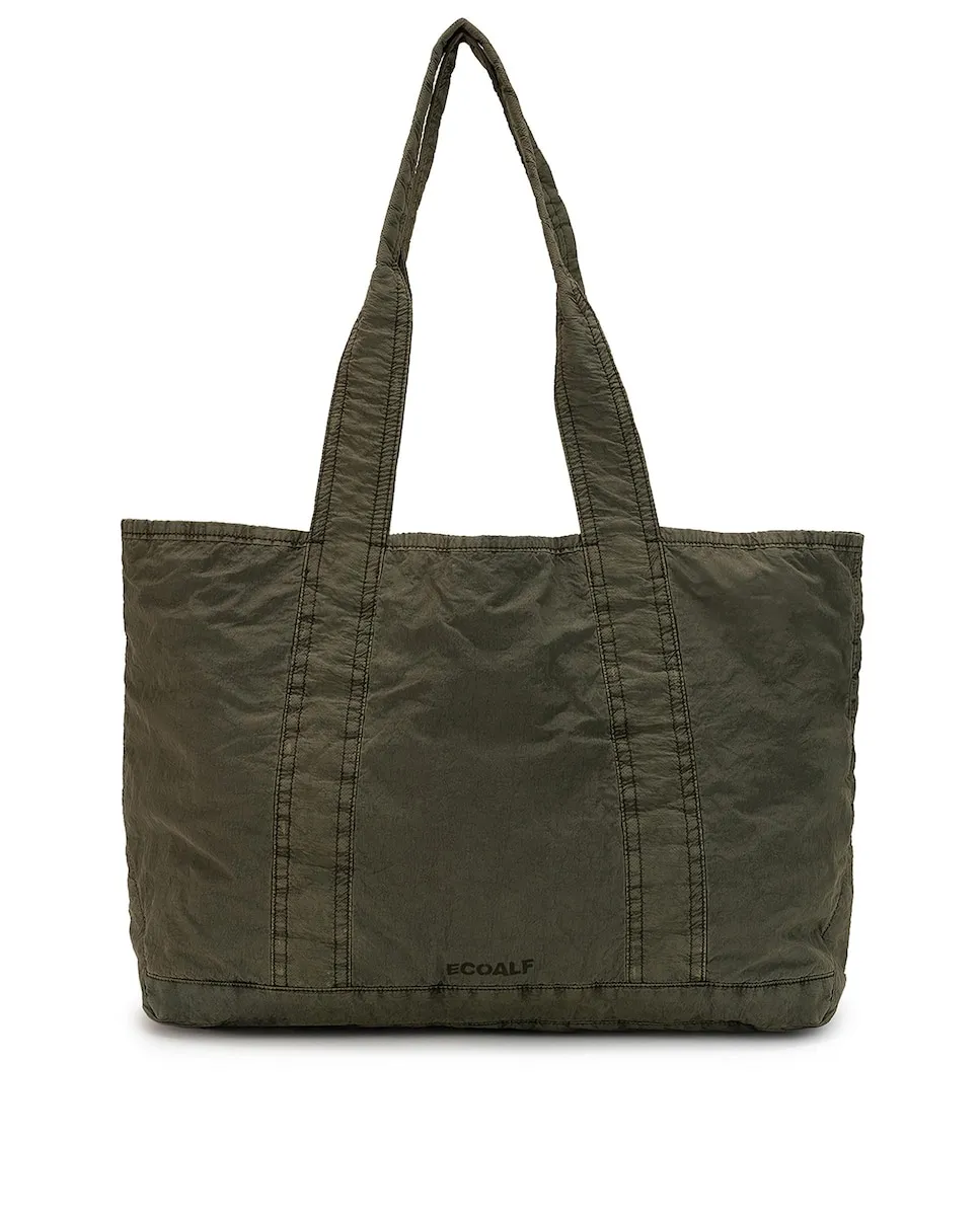

Женская сумка через плечо с двойной ручкой и скромным логотипом Ecoalf, хаки