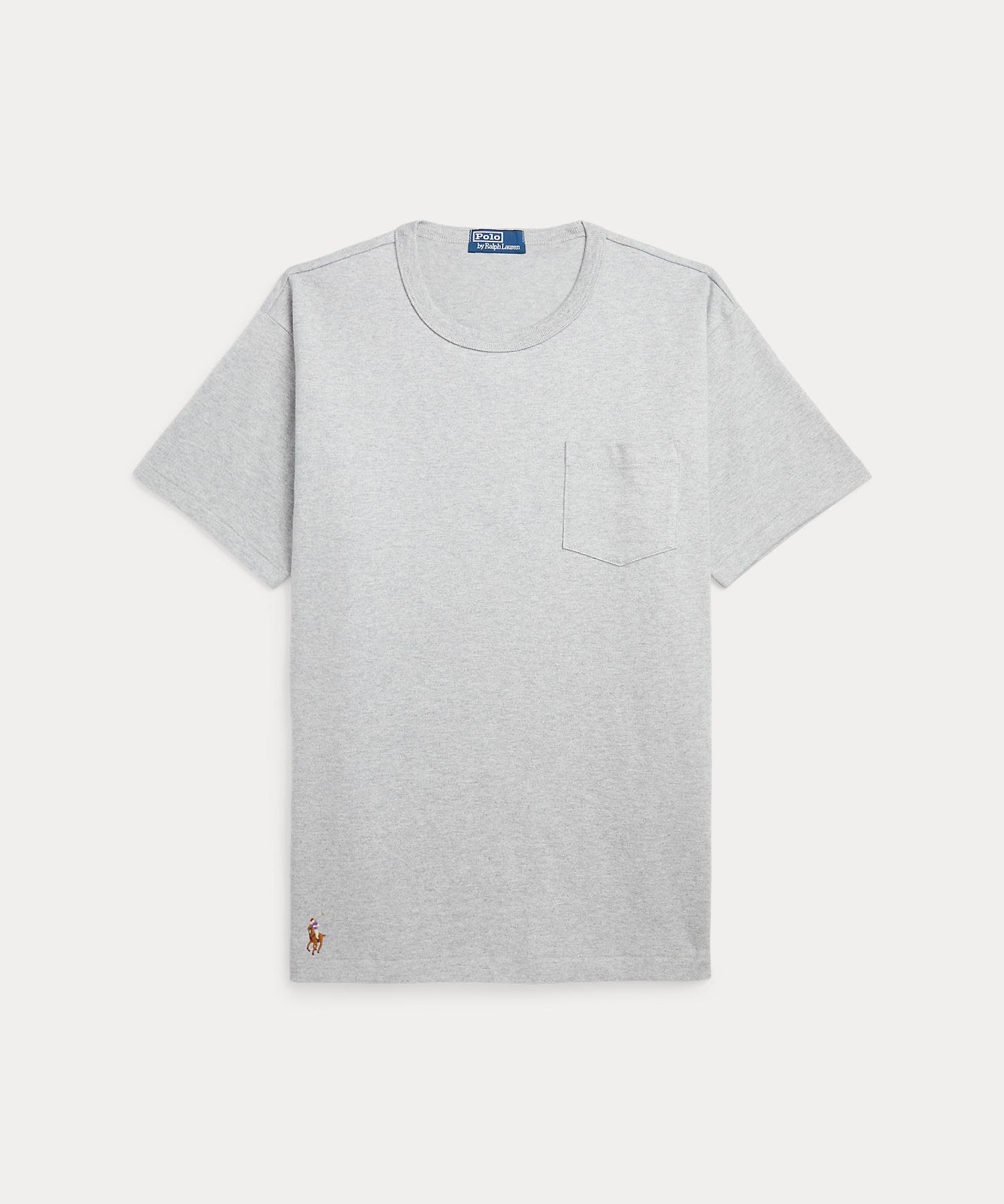 Футболка большого размера с карманом из джерси Polo Ralph Lauren, 020 Gray