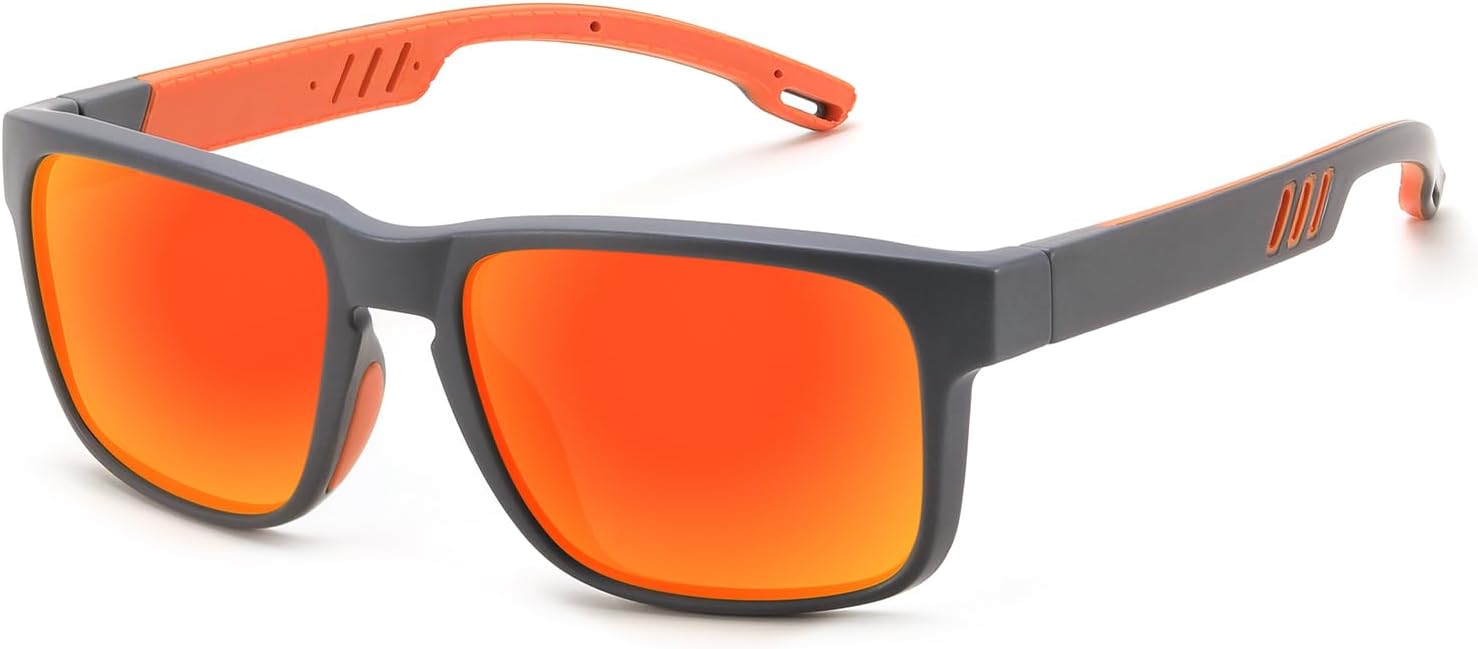 

Солнцезащитные очки Karsaer Retro с поляризацией для женщин и мужчин, модные очки с защитой UV400, стильные классические очки для вождения, Sanded Grey Frames / Red Lens