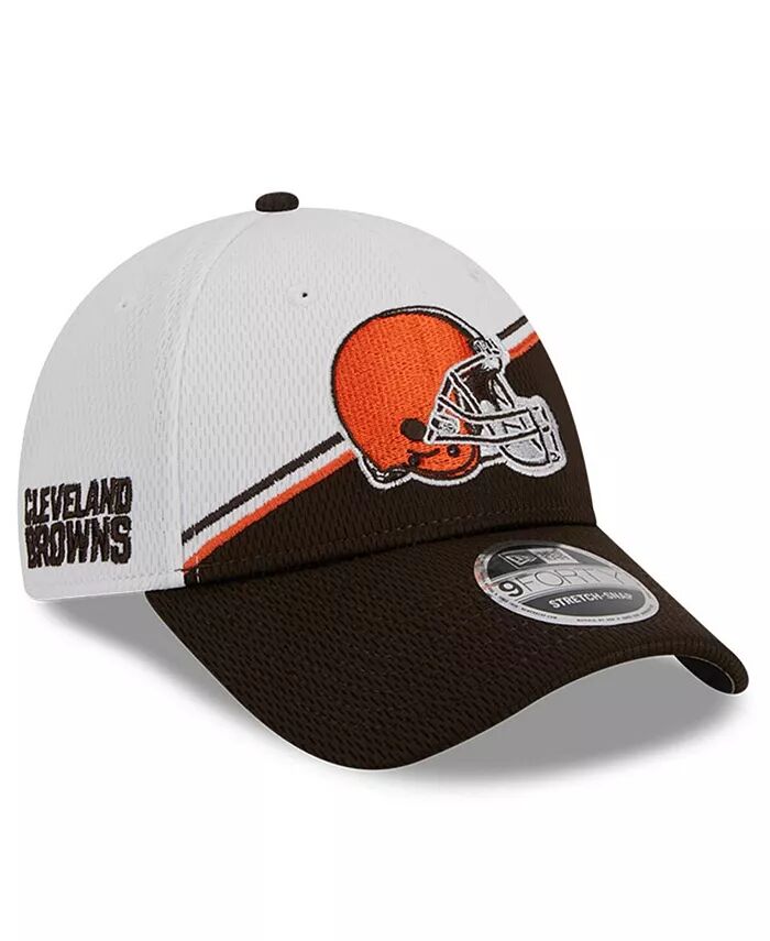 

Мужская белая, коричневая регулируемая кепка Cleveland Browns 2023 Sideline 9FORTY New Era