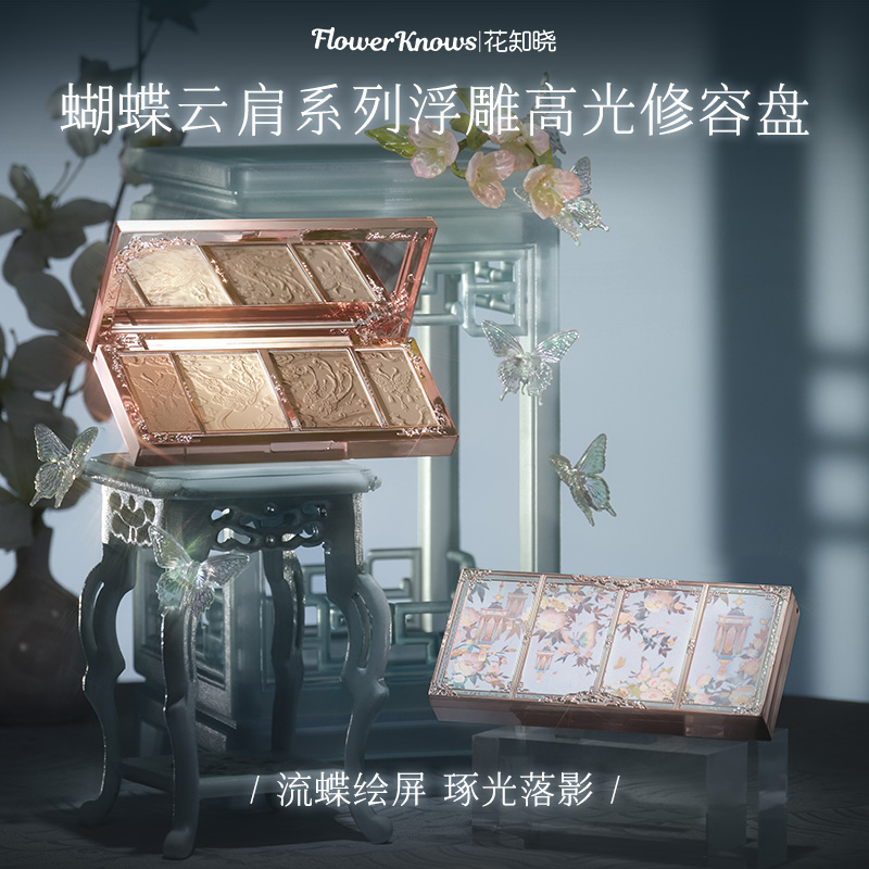 Палитра для контуринга и хайлайтинга Butterfly Cloud Shoulder Collection Relief Flower Knows, 01 moonlit palette — фото 4