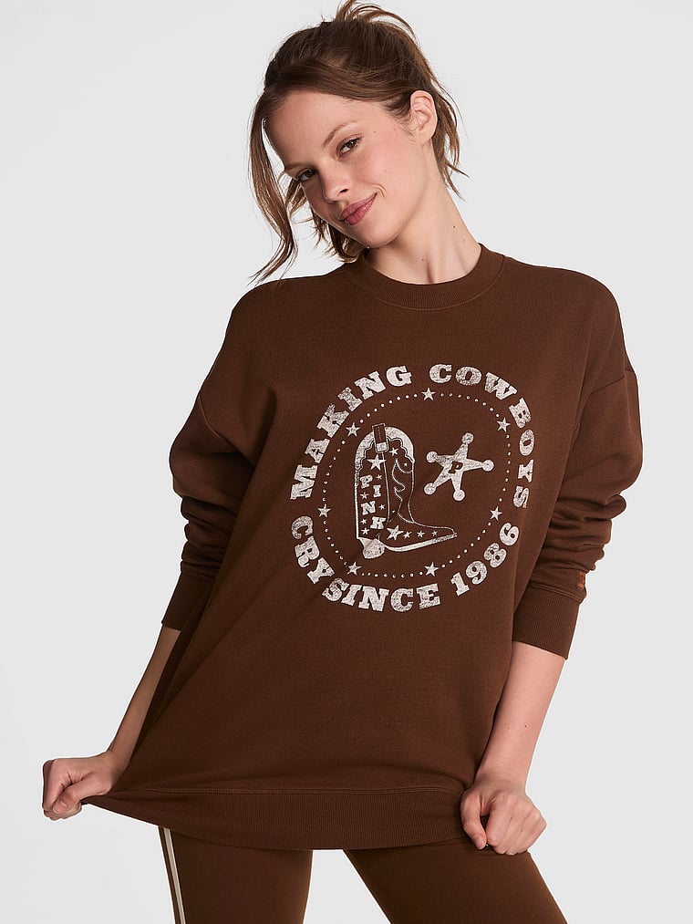 

Толстовка свободного кроя из флиса Ivy Pink, ganache cowboys bling