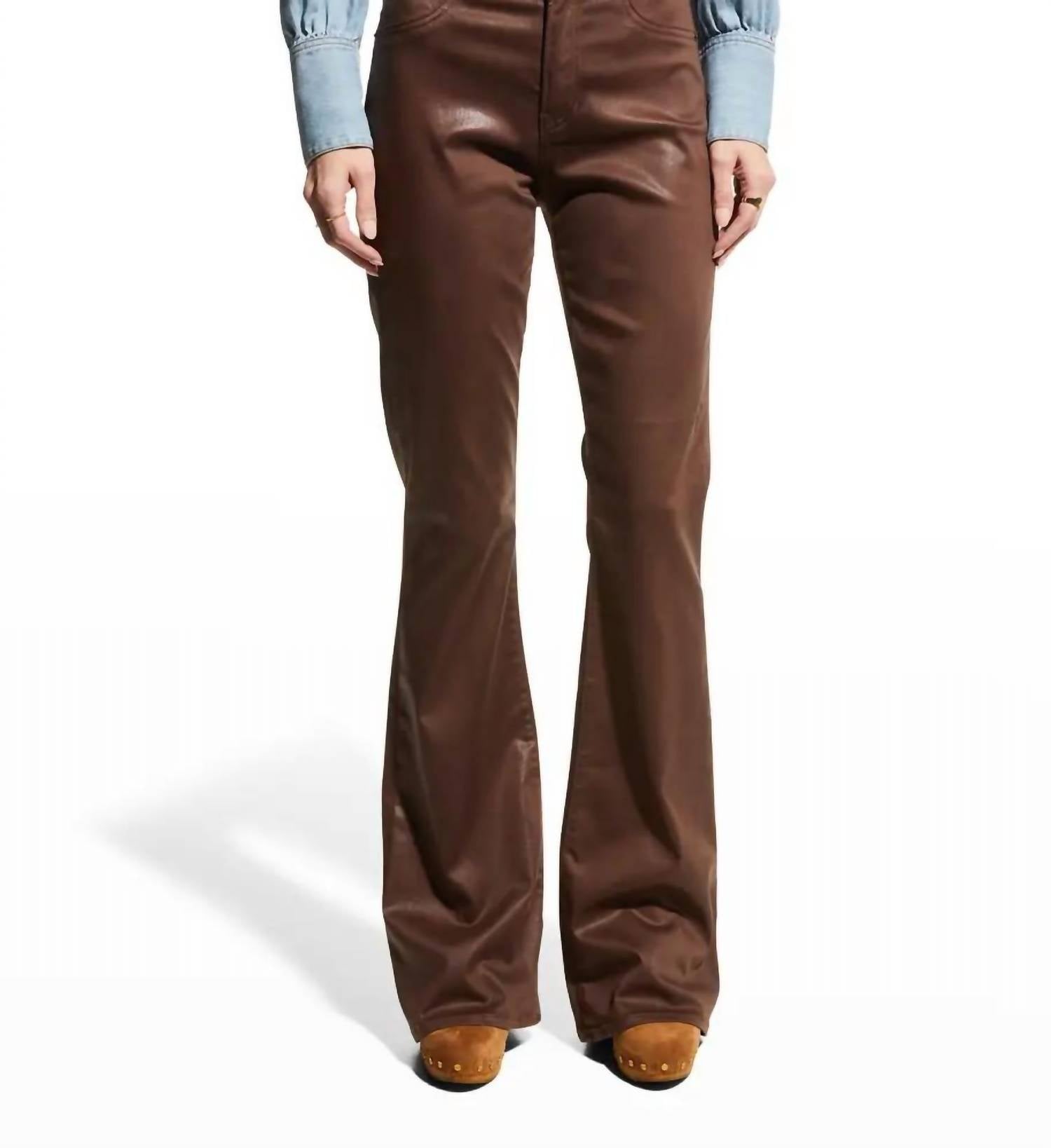 

Beverly Брюки-клеш из веганской кожи в светлом оттенке чикори Veronica Beard, Light Chicory