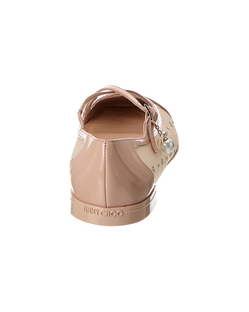 Балетки Jimmy Choo Eleri из сетки и кожи, розовый — фото 3