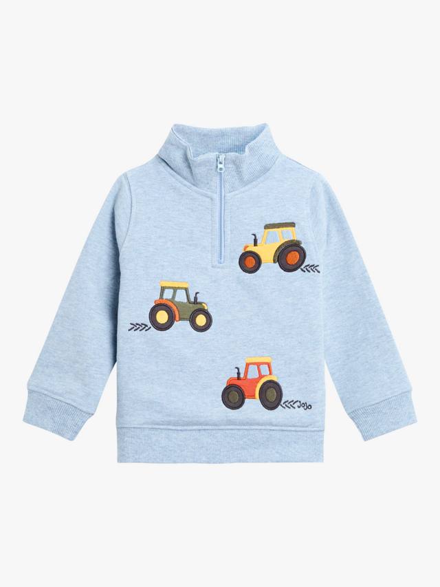 

Детский хлопковый свитер с трактором JoJo Maman Bébé, Denim