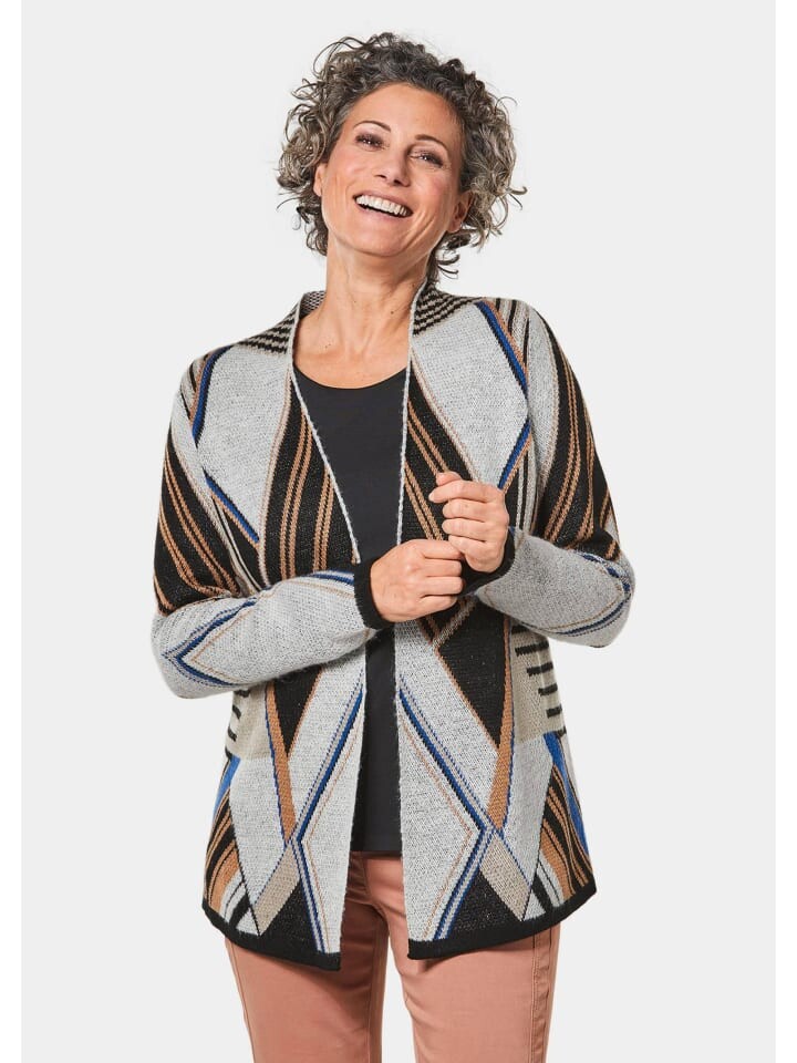 

Кардиган GOLDNER Strickjacke, цвет royalblau/gemustert