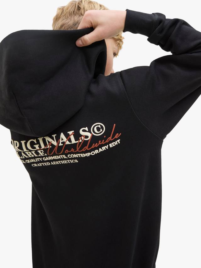 Детская худи из мягкой хлопковой ткани Jack & Jones, Black/Multi — фото 2