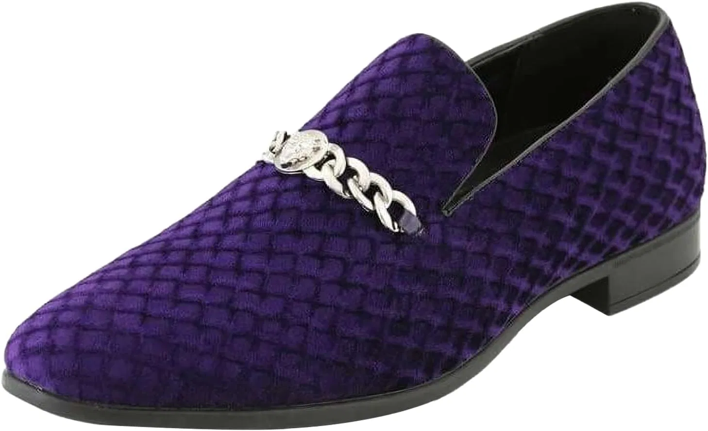 Лоферы мужские с цепочкой, Amali, Velvet Slip-On, Purple (Felix)