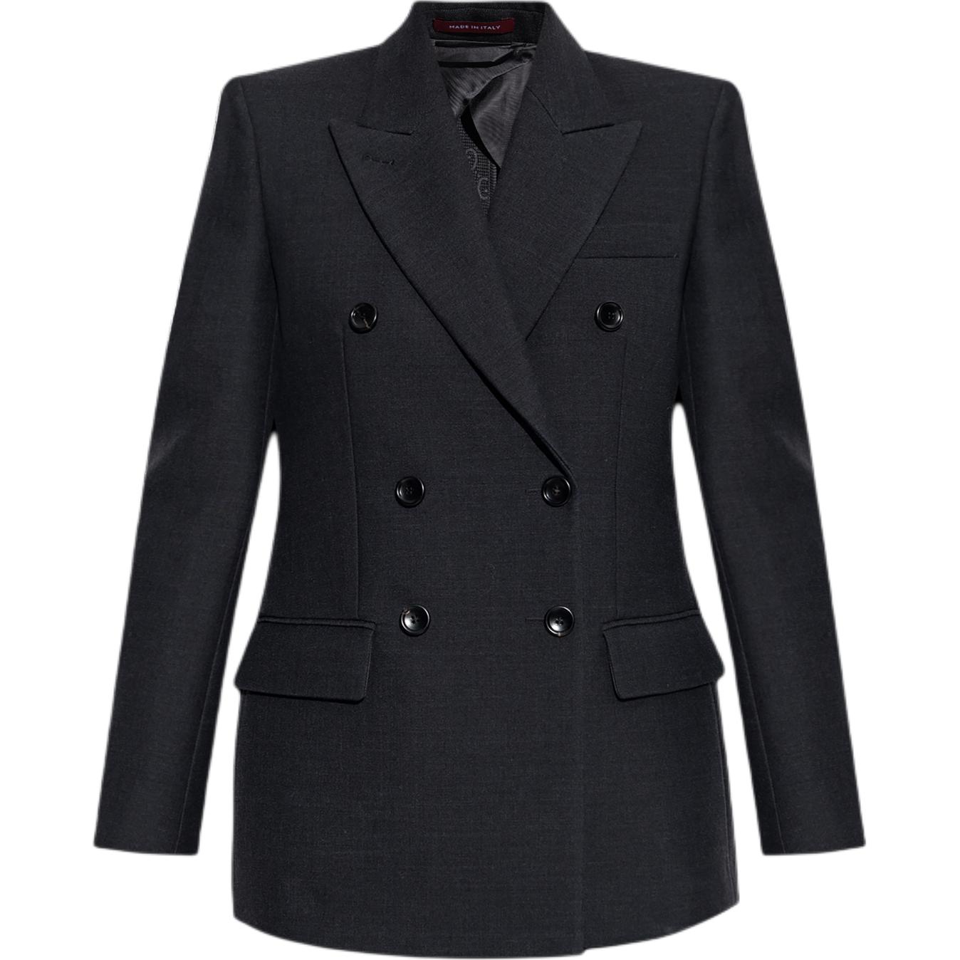 

Двубортный жакет с прямым подолом GUCCI, черный