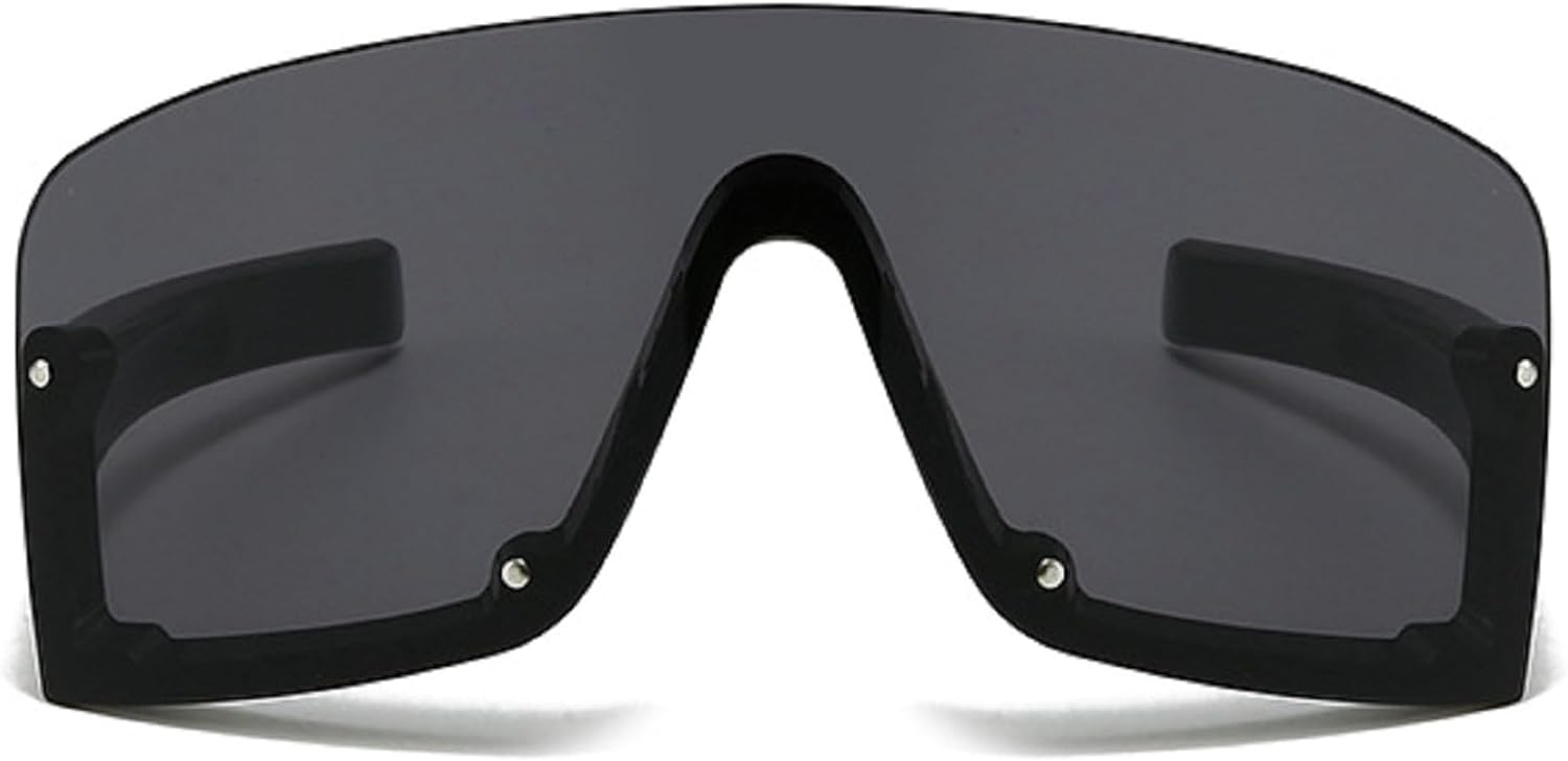 

Крупные квадратные солнцезащитные очки для мужчин и женщин, модные солнцезащитные очки обтекаемой формы, стильные большие дизайнерские солнцезащитные очки для женщин mincl, Black