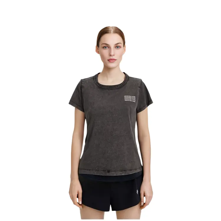 Футболка с логотипом в технике кислотной мойки Alexander Wang, черный — фото 4