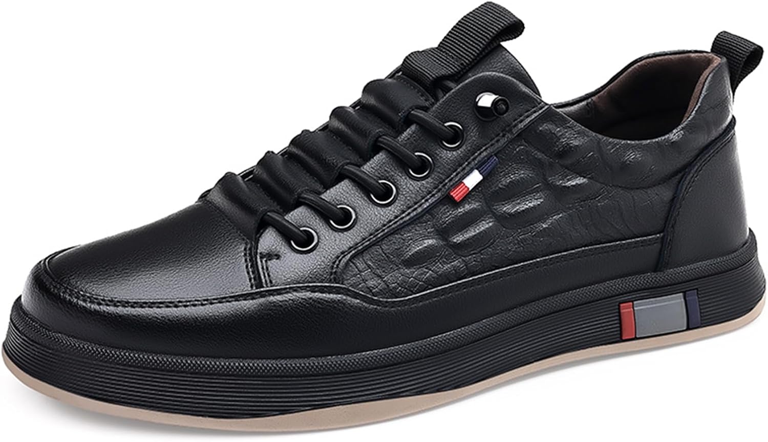 

Мужские повседневные кожаные кроссовки Abborora, деловые повседневные туфли для мужчин, дышащие модные кроссовки, черный