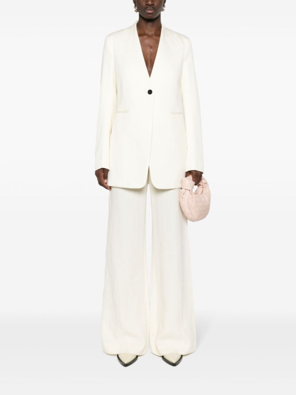 Jil Sander шерстяной однобортный пиджак, нейтральный цвет — фото 2